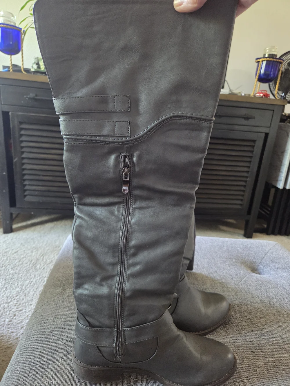 Machi Lily-5 Womens Gray Over-the-Knee Boots Size 7.5